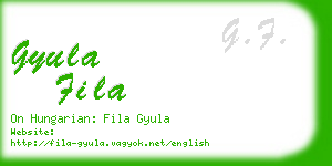 gyula fila business card